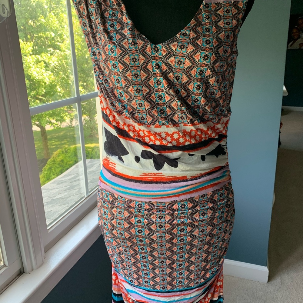 Multi color ruched dress